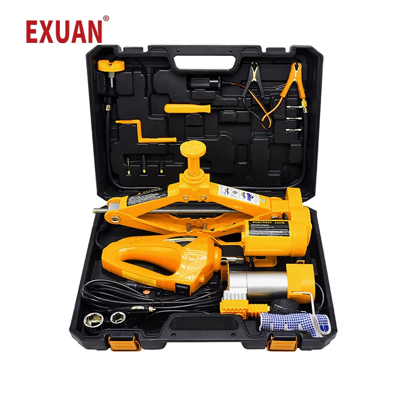 

3 Ton Electric Car Jack Kit Lifting Set 12V 3 in 1 scissors car Jacks With Impact Wrench And Pump Auto Lift repair Tools