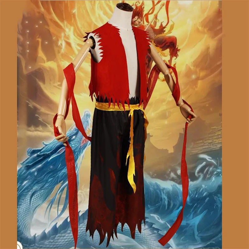 Anime Peripheral Holiday Party Cosplay Clothing Nezha 2 Cosplay Clothing Aobing Man Exhibition Clothing Full Set Wig Male S-2XL