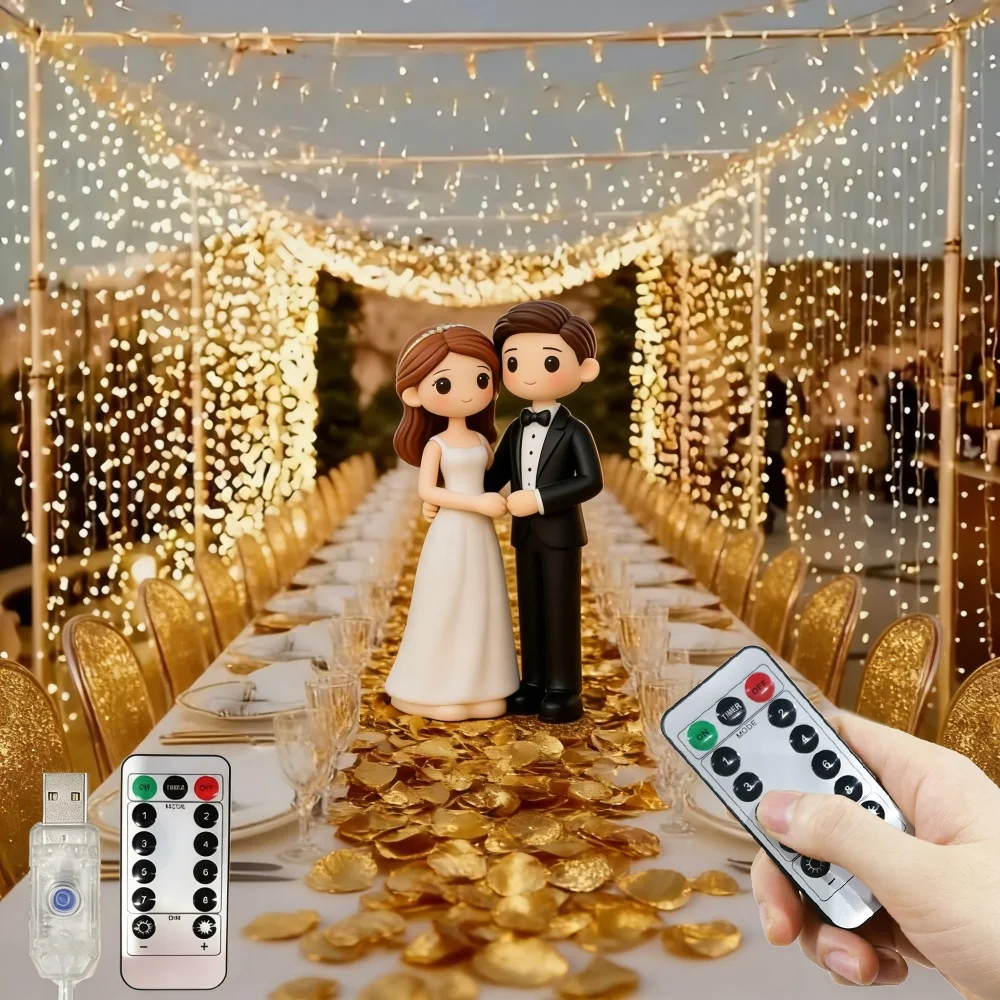 

LED Curtain USB Plug Fairy Lights String Festoon Outdoor Ramadan Eid Mubarak Wedding Party Room Decoration Mother's Day 3/4/6m