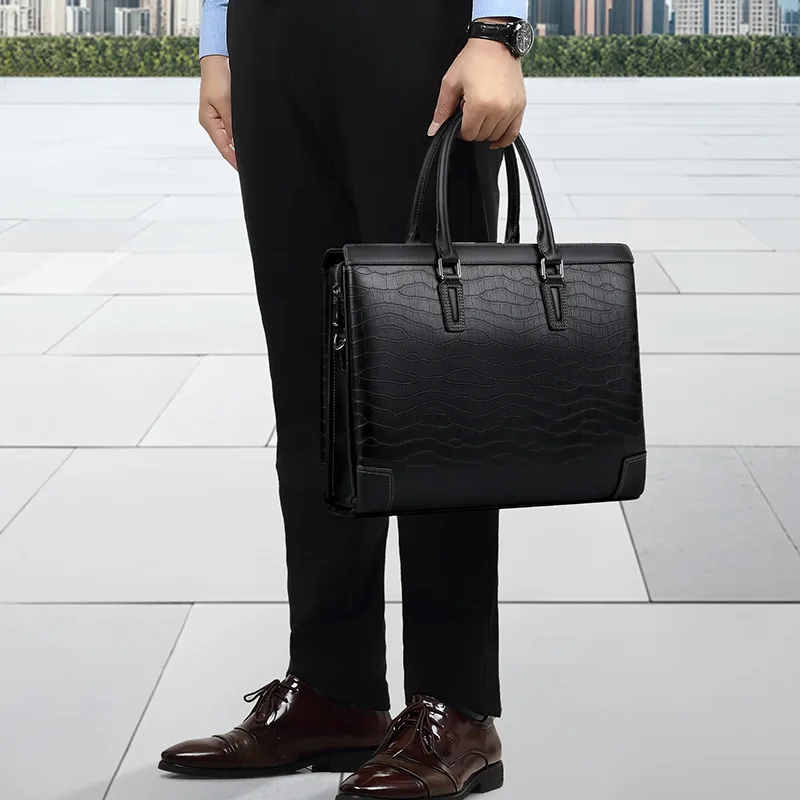 جديد حقيقي رسول حقيبة جلدية فاخرة الرجال حقائب قدرة الطبقة العليا جلد البقر حقيبة كمبيوتر محمول للأعمال حقيبة يد رجالية عادية
