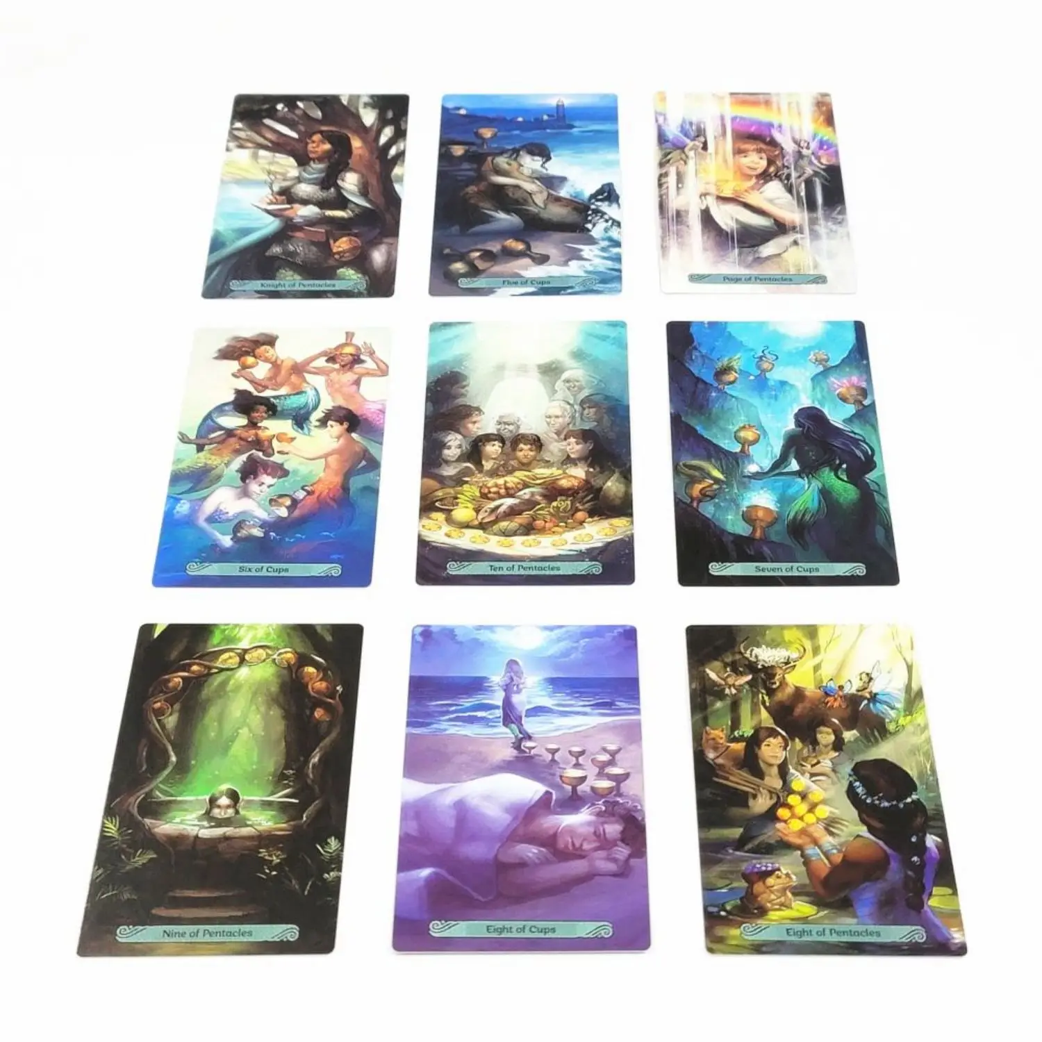 Hot Selling 12x7cm Tarot Mermaid Tarot 78 Cards Leisure entertainment Games Card, Family Gatherings Tarot Card Brochure Guide