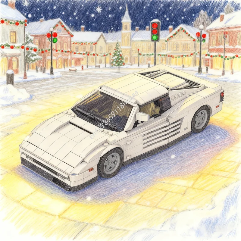 1484 elementy MOC Sonny S Testarossa Icons Model Klocki Konstrukcyjne Pomysł na Prezent Świąteczny Kreatywna Zabawka Edukacyjna Klocki dla Dzieci