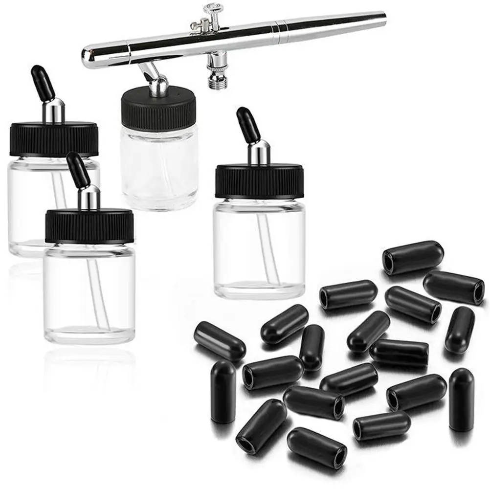 20 ชิ้นขวด Airbrush Caps Universal เปลี่ยนหัวฉีดสเปรย์พลาสติกขนาดเล็ก Jar Travel สีขวดอุปกรณ์เสริม