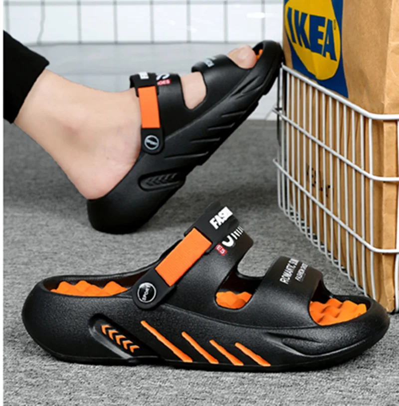 2024 Summer Men Sandals Non-Slip Slippers Outdoor Beach Casual Shoes Extra Thick Soled Men Slippers