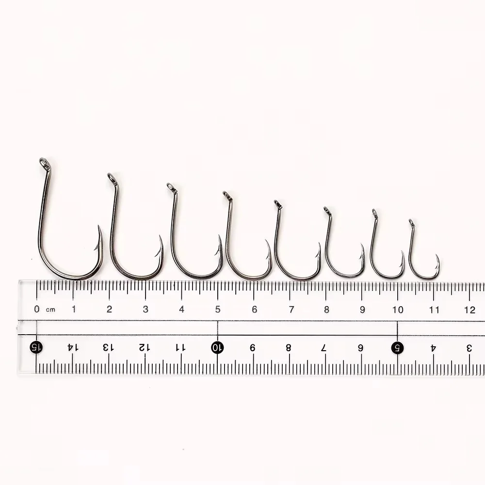 NGB Hand Fishing Hooks Barbed Fishhook With Ring 100pcs/lot Lure High Carbon Steel Hooks Carp Fishing Accessories Pesca