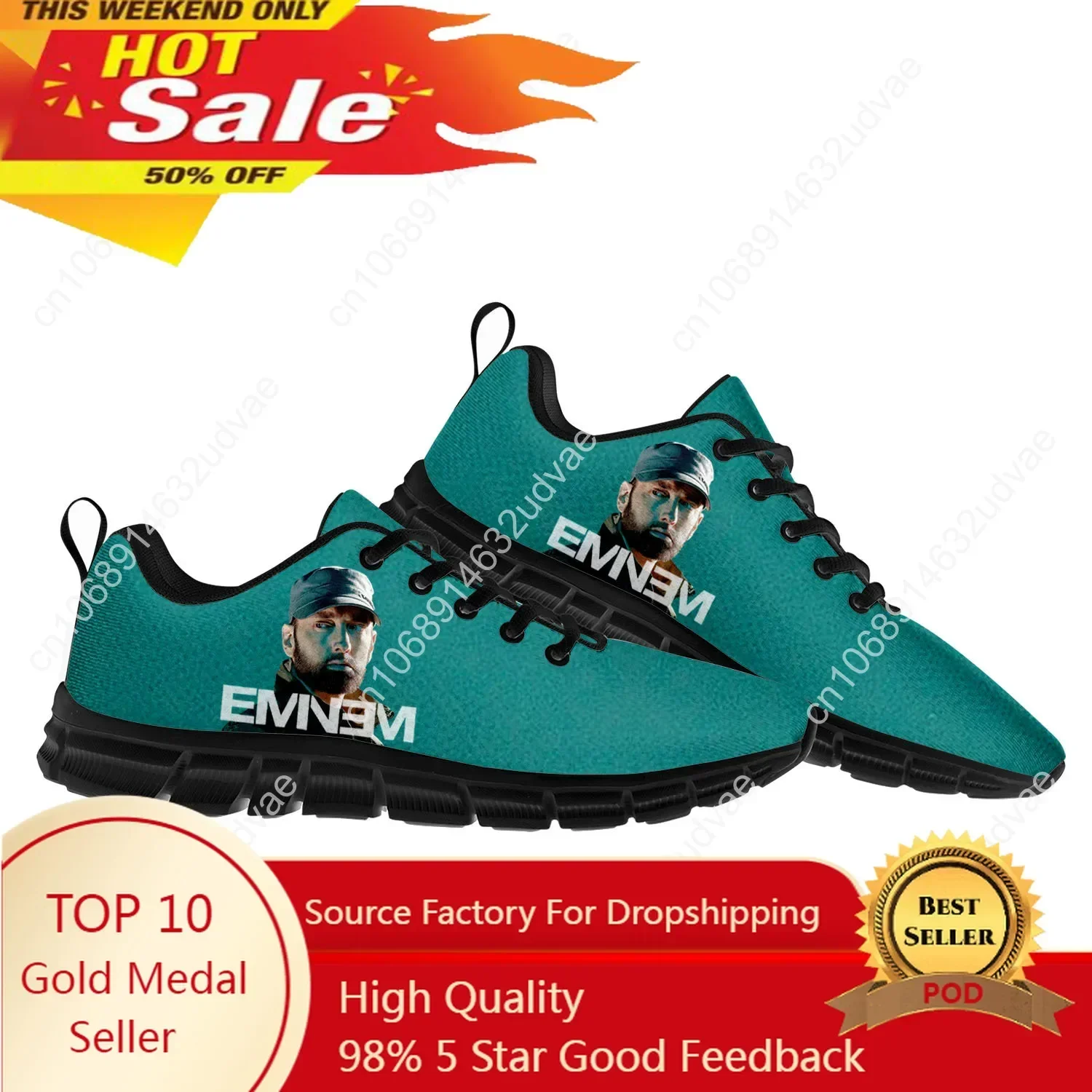 

Eminem Hip Hop Rapper Music Popular Sports Shoes Mens Womens Teenager Kids Children Sneakers Custom High Quality Couple Shoes