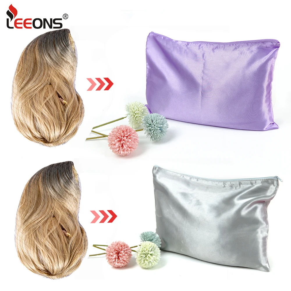 Silk Satin Packaging Bags With Zipper For Wigs, Bundles,Hair Extensions,Tools,Hair Storage And Travel Bags Silk Satin 6 Colors