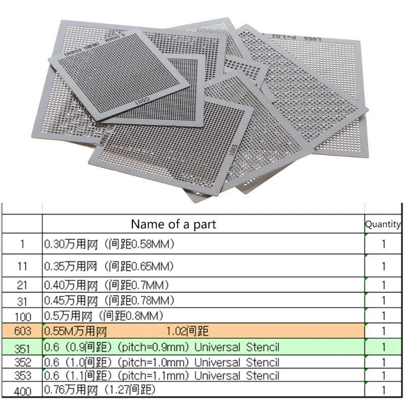 

BGA REBALLING TENCLATE STEMPLATE STAPLAT