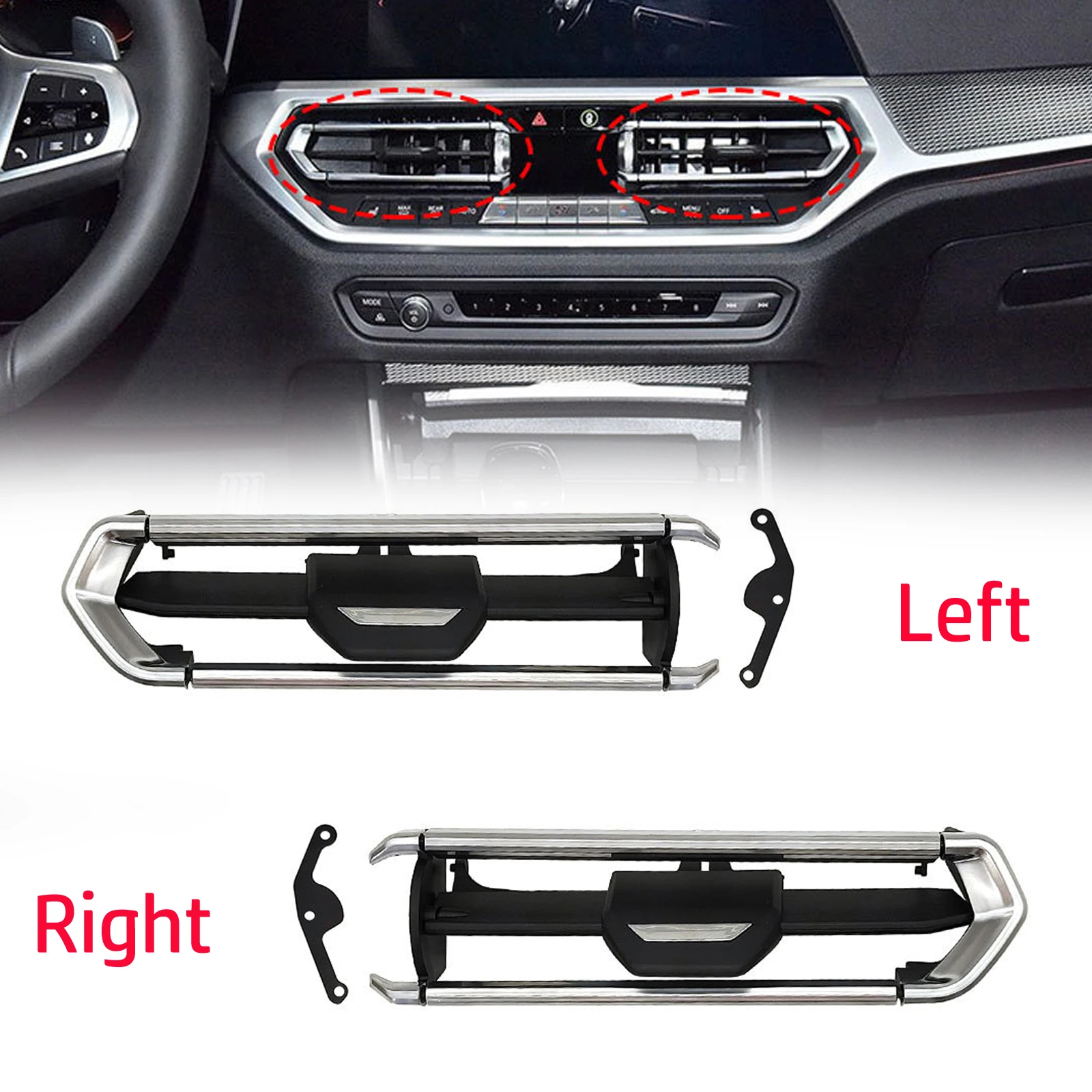 AC Vent Clip Set Air Outlet Grille Repair Kit Car Interior Repair As Shown Plastic AC Vent Replacement Part Left Right Fitment
