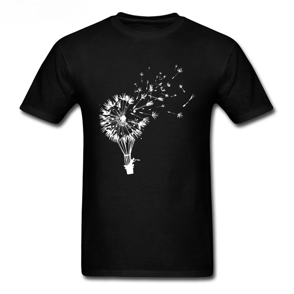 2017 Top Selling T Shirt Dandelion Going Where The Wind Blows Art Design Tees For Men Cotton Black Tshirt