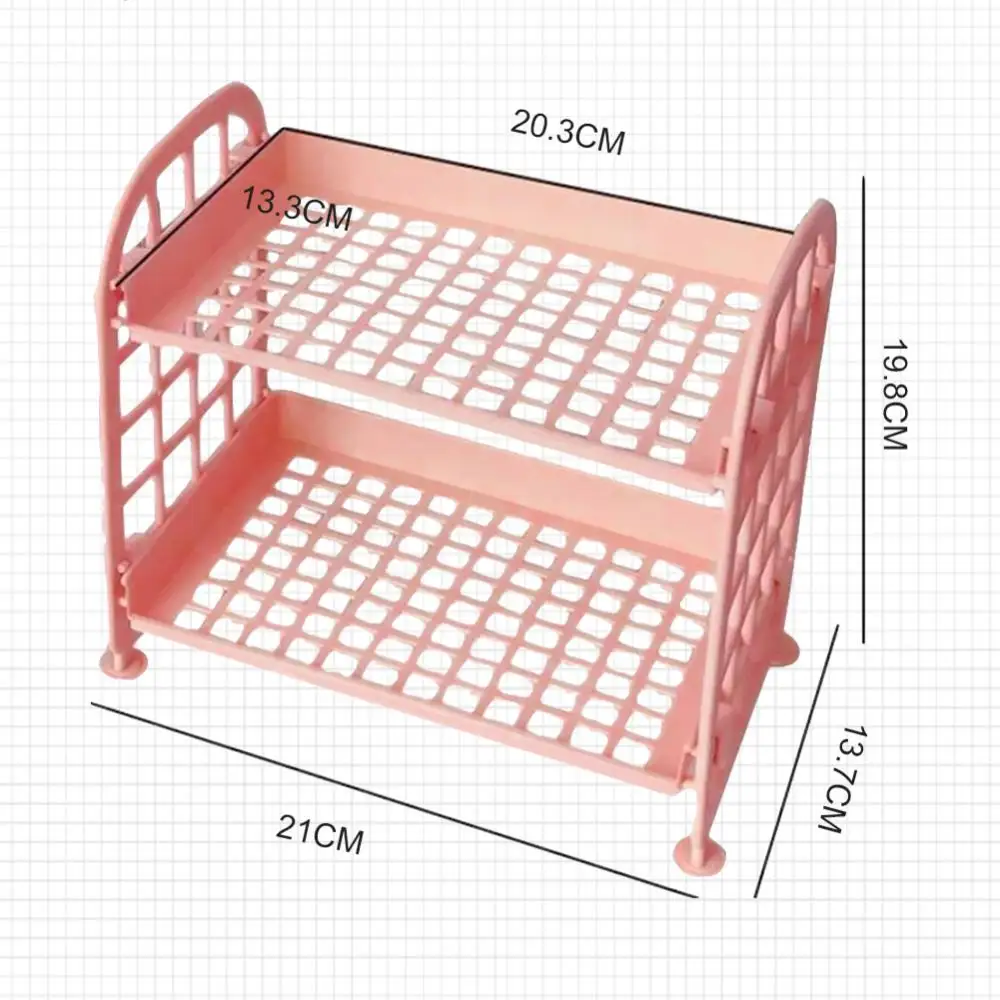 Porta-papelaria artesanal que economiza espaço, organizador de mesa, 2 camadas, prático, na moda, qualidade premium, versátil, design compacto, coreano