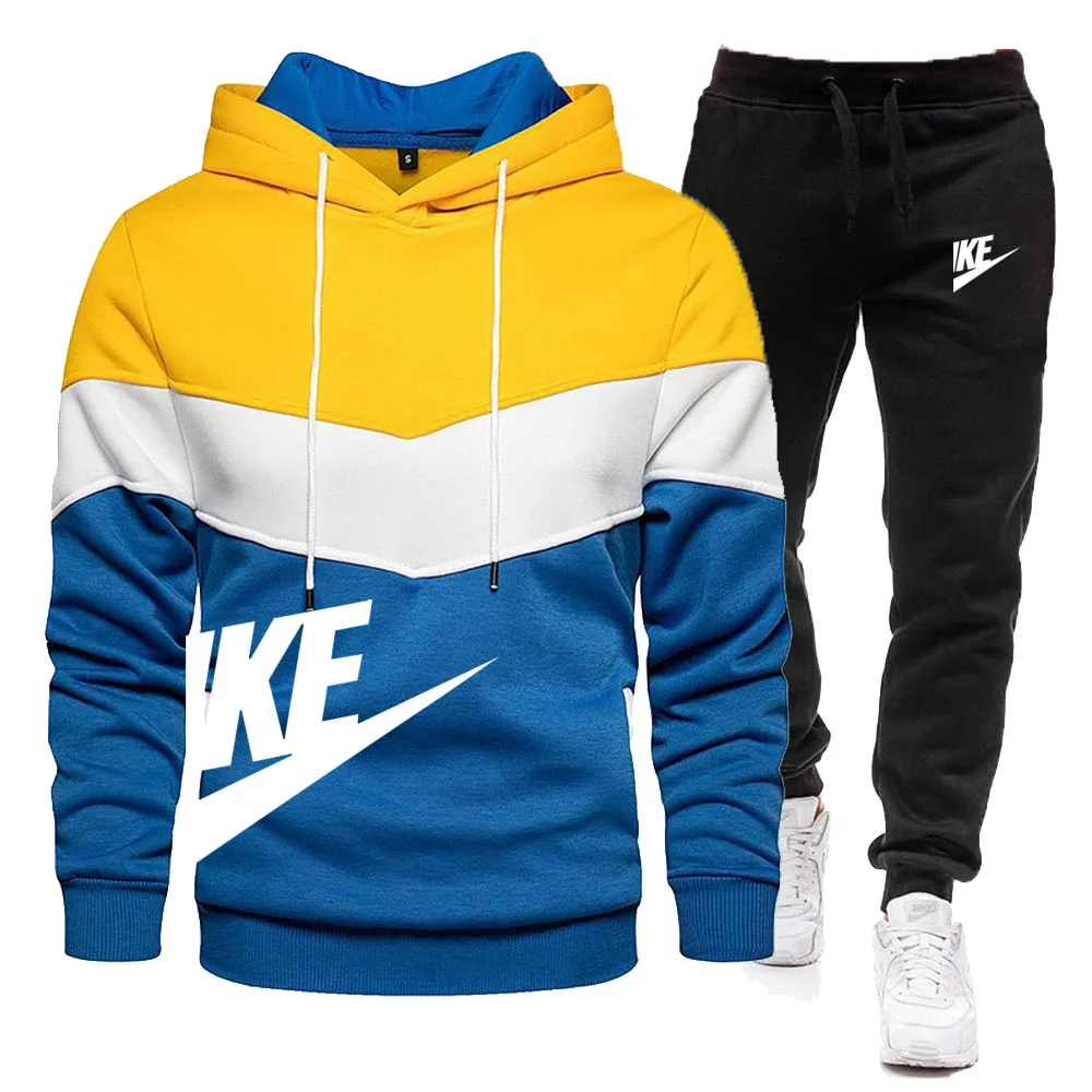 2024 Men\'s Hoodie+Pants Set Casual Sportswear Hoodie Pants 2-piece Set Casual Sportswear Autumn/Winter Jogging Set