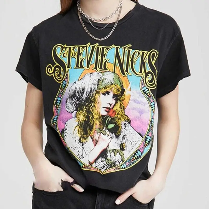 

Stevie Nicks Back Cotton T Shirt Vintage Funny For HOT
