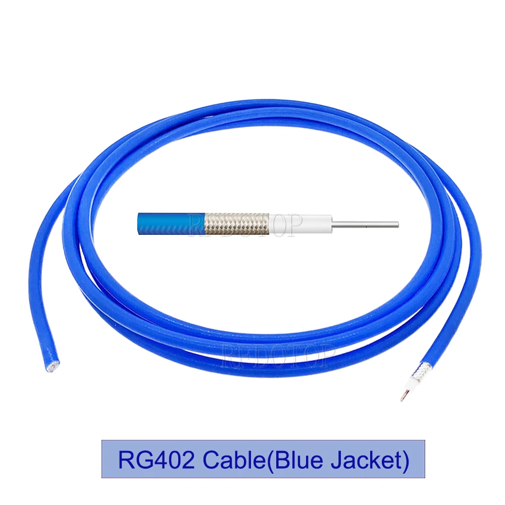 Blue/Red/Silver RG402 Semi-Flexible RG-402 High Frequency Test Cable 50 Ohm RF Coaxial Cable Pigtail Jumper 50CM-200M