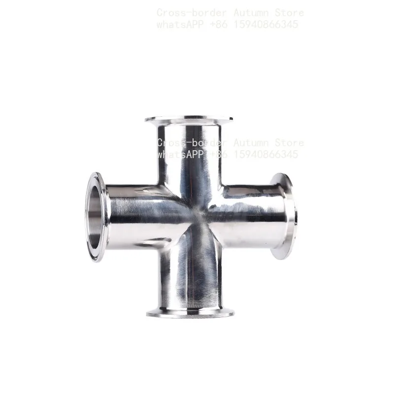 Quick installation four-way valve, sanitary clamp type chuck, quick connection cross joint pipe fittings