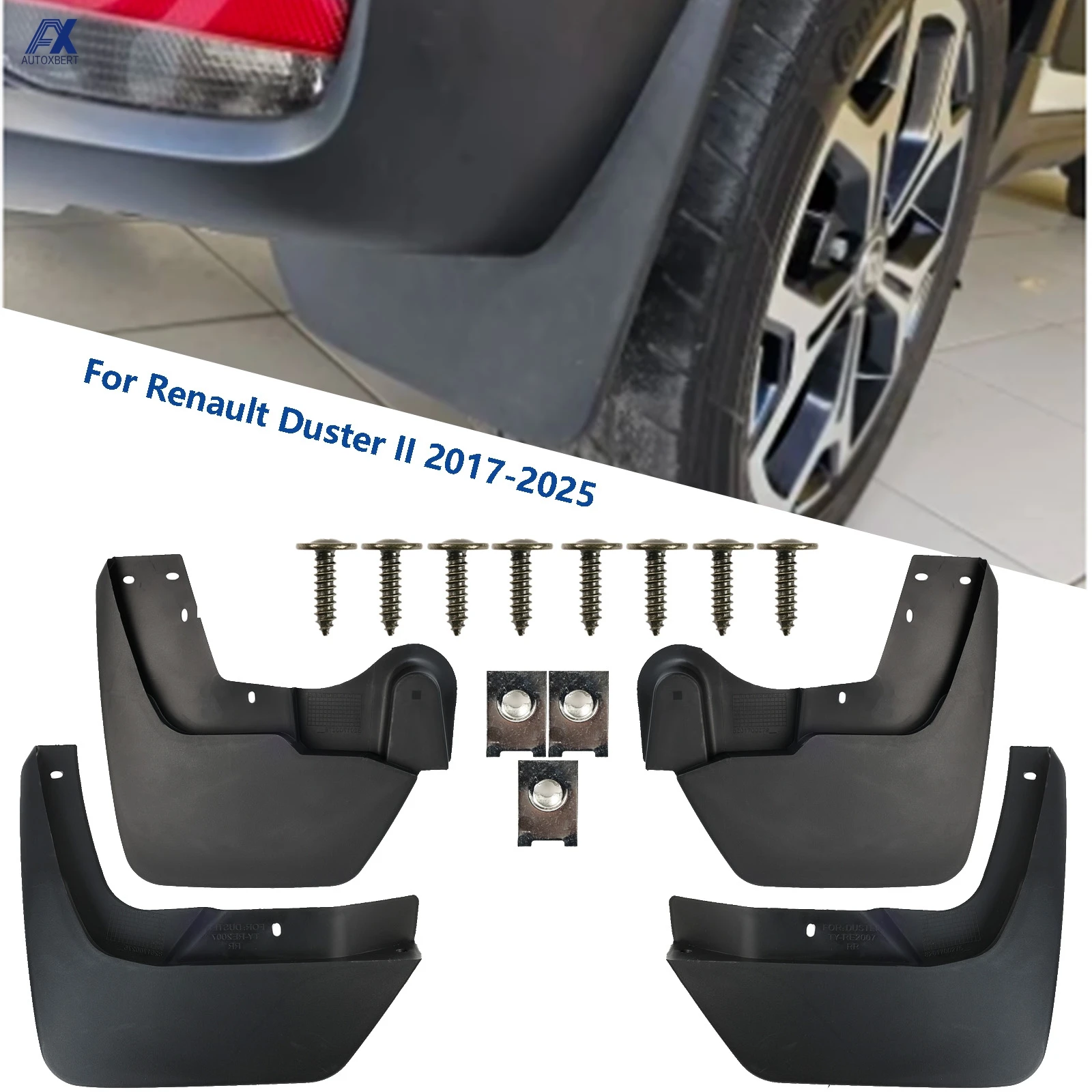 4Pcs For Renault Dacia Duster II Splash Guards mudguards Fender Mudflap Mud Flaps Mud Guard Front Rear Car Accessories 2017-2025