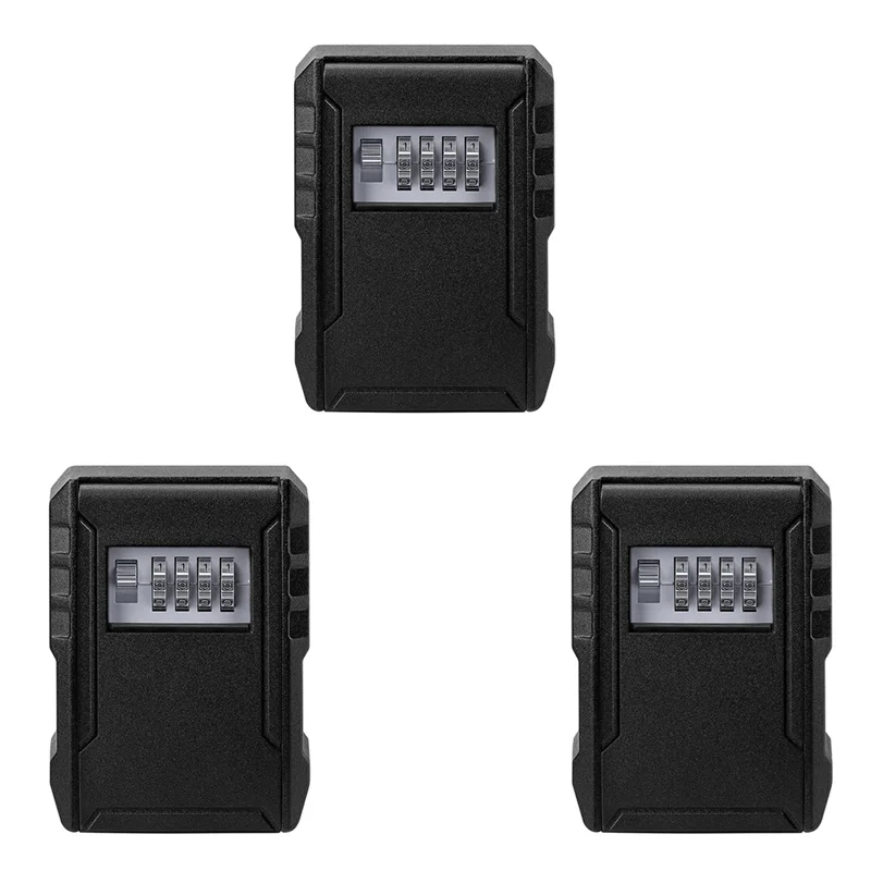 3X Metal Password Key Box Wall Mounted 4 Digits Password Storage Box Waterproof Anti Theft Safe Lock-Y47A