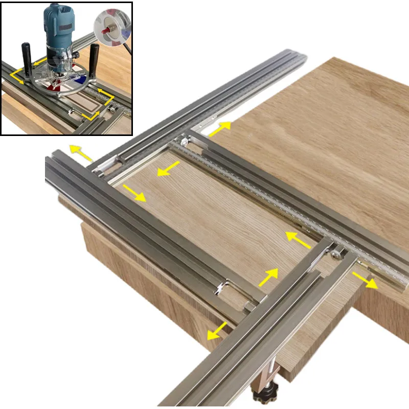 Routing Jig Frame System Trimming Machine Milling Groove Engraving Guide Rail Adjustable Auxiliary Guide Rail BracketWoodworking