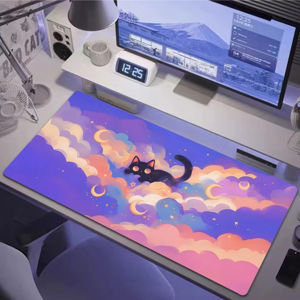 

Горячий игровой коврик для мыши с милым цветком и котом, универсальный настольный и ноутбук, компьютер, красочный резиновый противоскользящий коврик в стиле милого кота для девочек