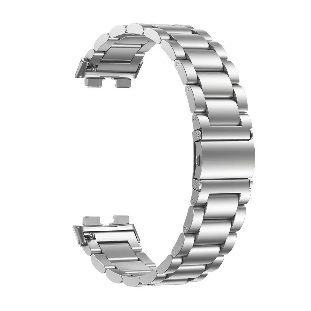For Honor Band 11 / 11 Pro Stainless Steel Band 3-Bead Replacement Watch Strap - Silver