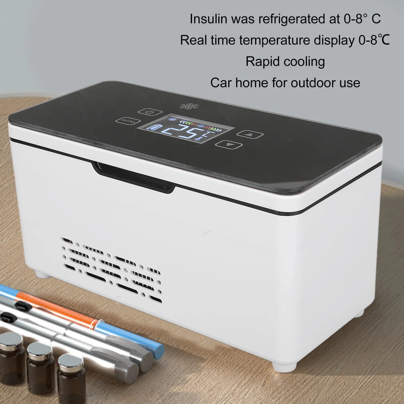 Insulin Cooling Refrigerator Mini Insulin Refrigerator Fridge Touch Screen Adjustable Portable Insulin Cooler Refrigerator Box