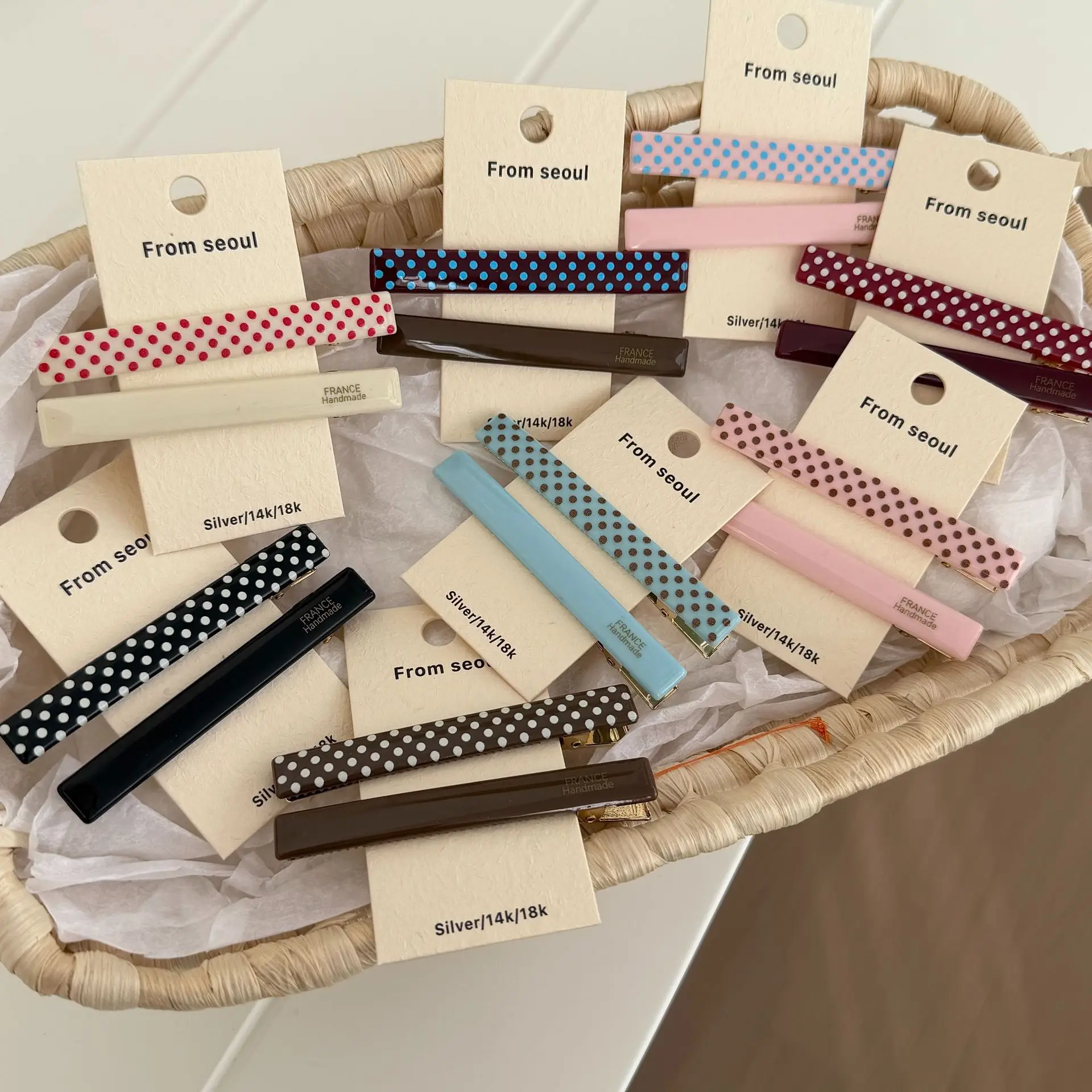 

Hair Clips Durable Acetate Marble Polka Dot Korean Retro Alligator Lightweight Bangs Side Hair Accessories for Women Office