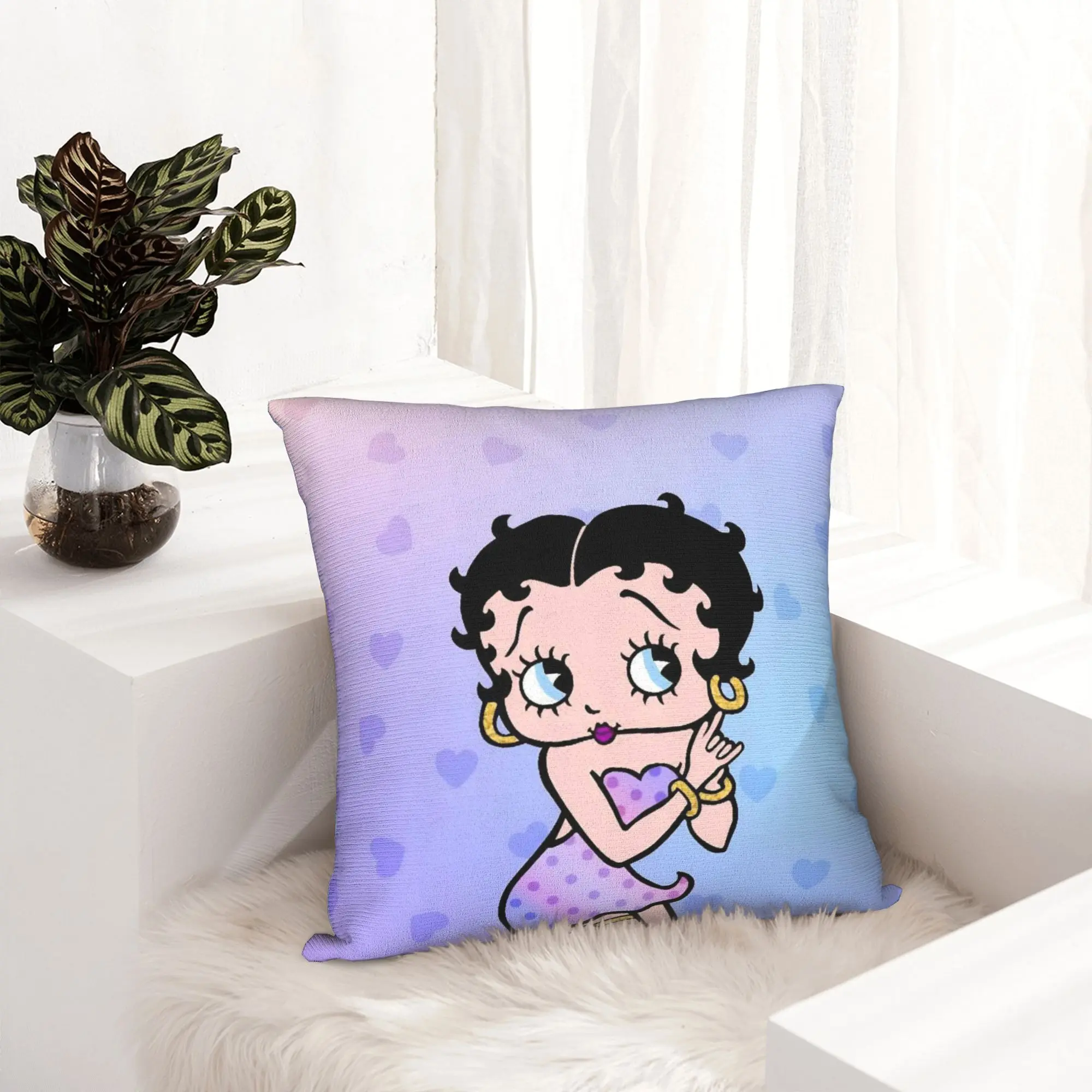 Anime B-Betty BoopS Pillowcase Double-sided Printing Polyester Cushion Cover Decoration  Pillow Case Cover Home Square 18''
