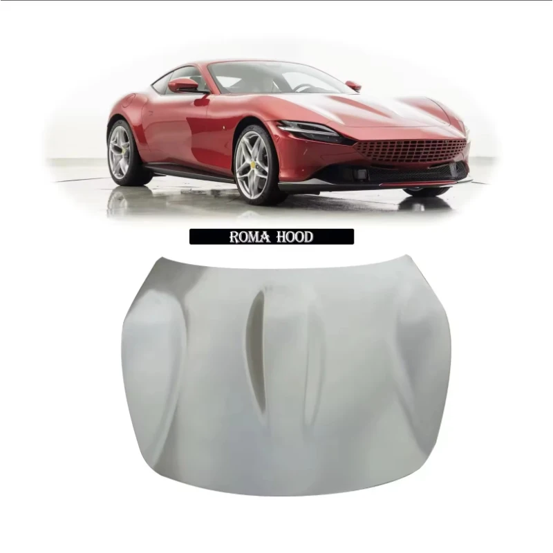 

Fits Ferrari Roma, Aluminum Engine Hood Bonnet Lid, New Screw-On Design with Screws