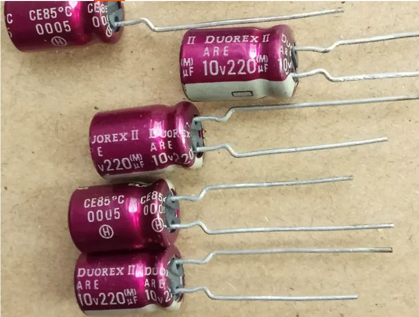 20pcs/lot original Japan ELNA DUOREX II ARE 10V 220UF 8x12 fever audio aluminum electrolytic capacitor copper feet free shipping