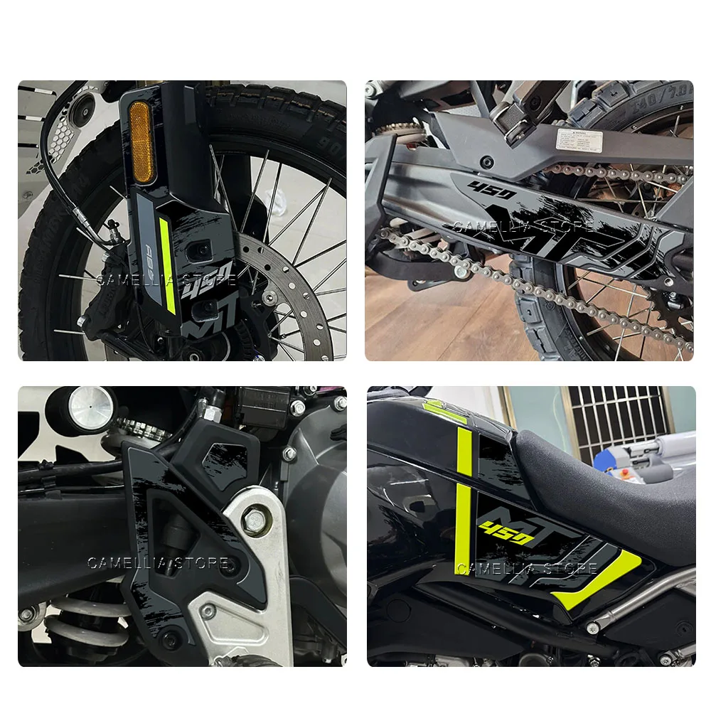 Conjunto de adesivos para motocicleta-nova resina epóxi 3d, à prova d'água, tanque de combustível de motocicleta, adesivo de proteção de piso para cf moto 450 mt 2024