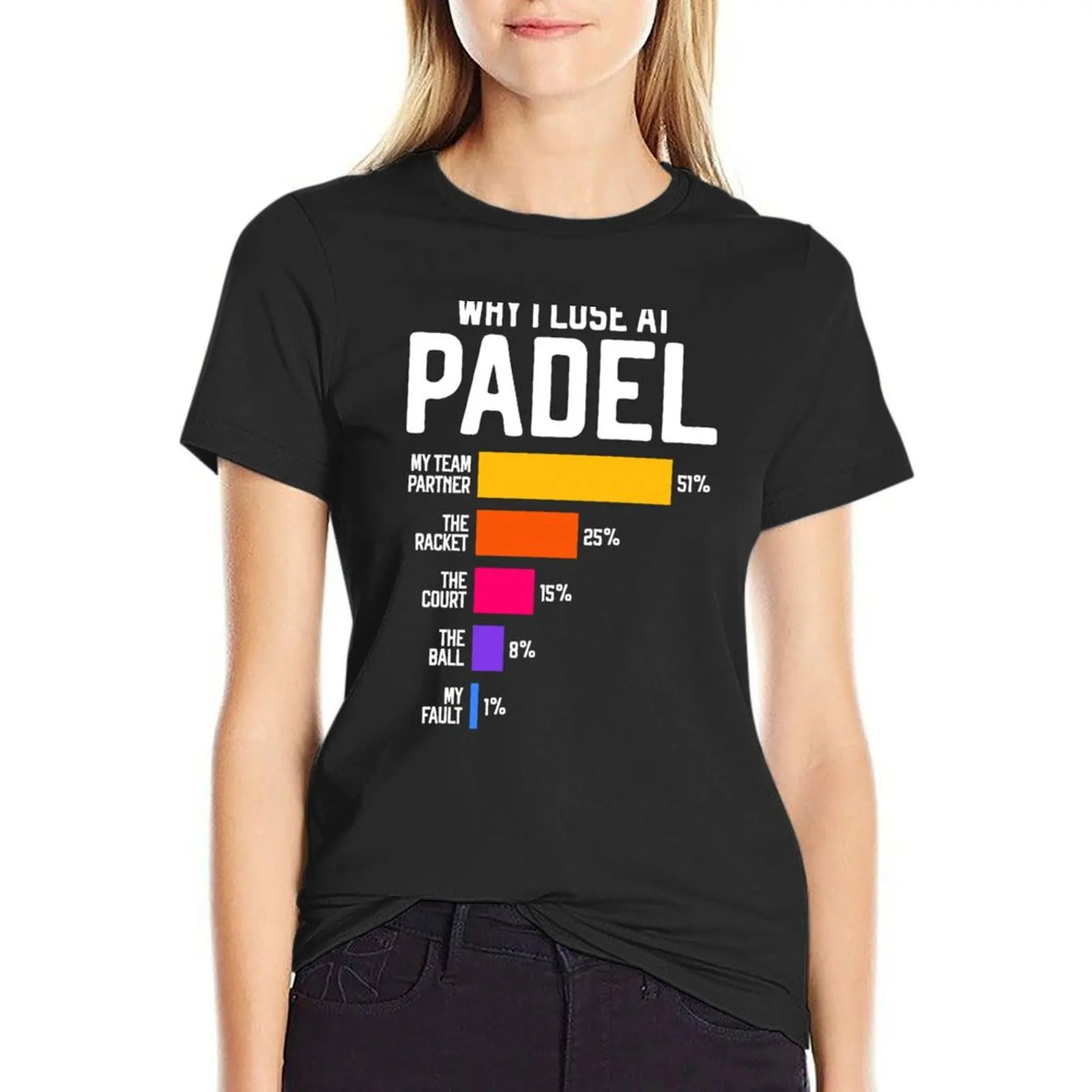 

Why I Lose at Padel Funny pun for Paddle Tennis players and Fans T-Shirt sweat anime clothes cotton t shirts Women