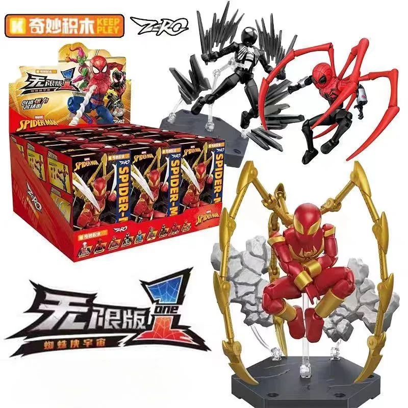 

New Keeppley Spider-Man Iron Spider Scarlet Spider Miles Morales Anime Figure Building Block Blind Box Toys Kids Christmas Gifts
