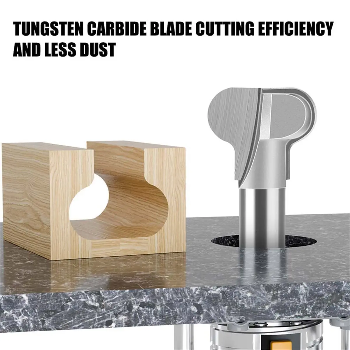 Faca de cabo de dois arcos, ferramenta de ranhura em arco, cabeça de fresa de madeira moldada de uma peça.