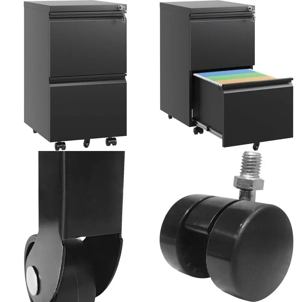 خزانة تخزين مكتبية معدنية متنقلة بعجلات، متدحرجة تحت المكتب، مناسبة لملفات القانونية/الحروف