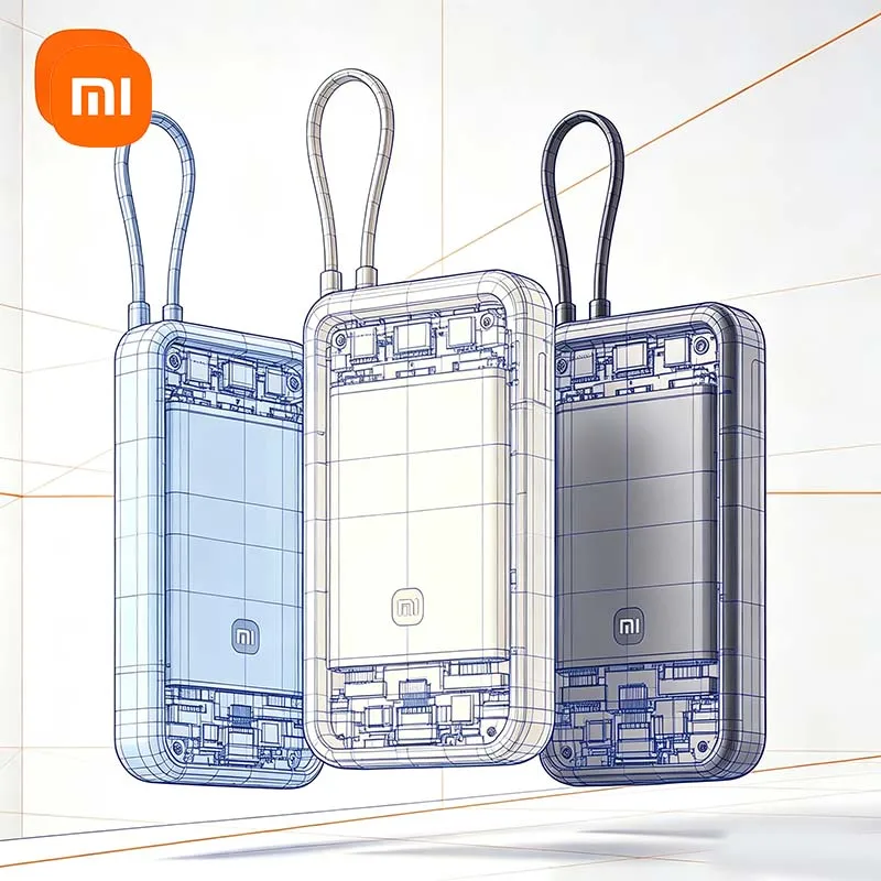 Xiaomi 20000mAh 33W Two-Way Fast Charging Power Bank with Built-in USB-C Cable Portable External Battery for iPhone 15-17 Xiaomi