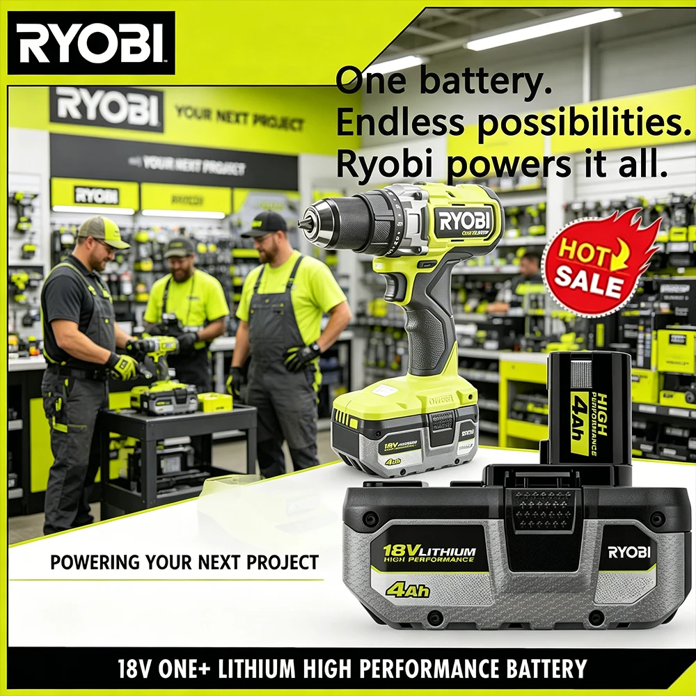 

Big Power, Great Value! Genuine RYOBI ONE+ 18V 4.0Ah Replaceable Battery – Enhanced Li-ion for Extended DIY Runtime