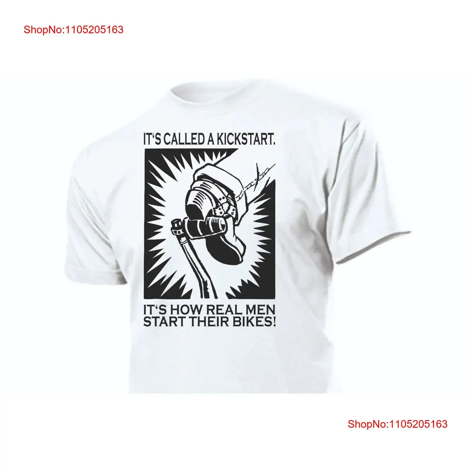 T Shirt Its Called A Kickstart Slogan Chopper Biker Bobber Cafe Racer Size 3 5XL vintage Washed Unisex graphic Comfortable