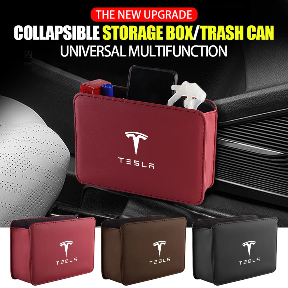 Boîte de rangement de siège de porte de voiture en cuir, sac de rangement bien rangé pour Tesla SpaceX Invader Juguete modèle 3 Roadster modèle S X modèle Y Boîte de rangement de siège de porte de voiture en cuir, sac de rangement bien rangé pour Tesla SpaceX Invader Juguete modèle 3 Roadster modèle S X modèle Y
