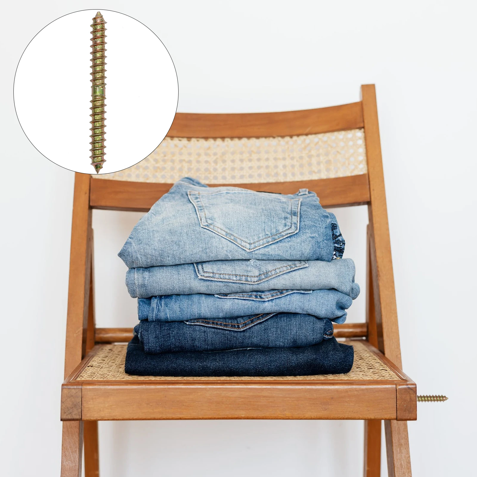 

40Pcs Double Headed Screws Zinc Plated Carbon Steel Dowel Bolts for Wood to Wood Joining Furniture Assembly Self Tapping