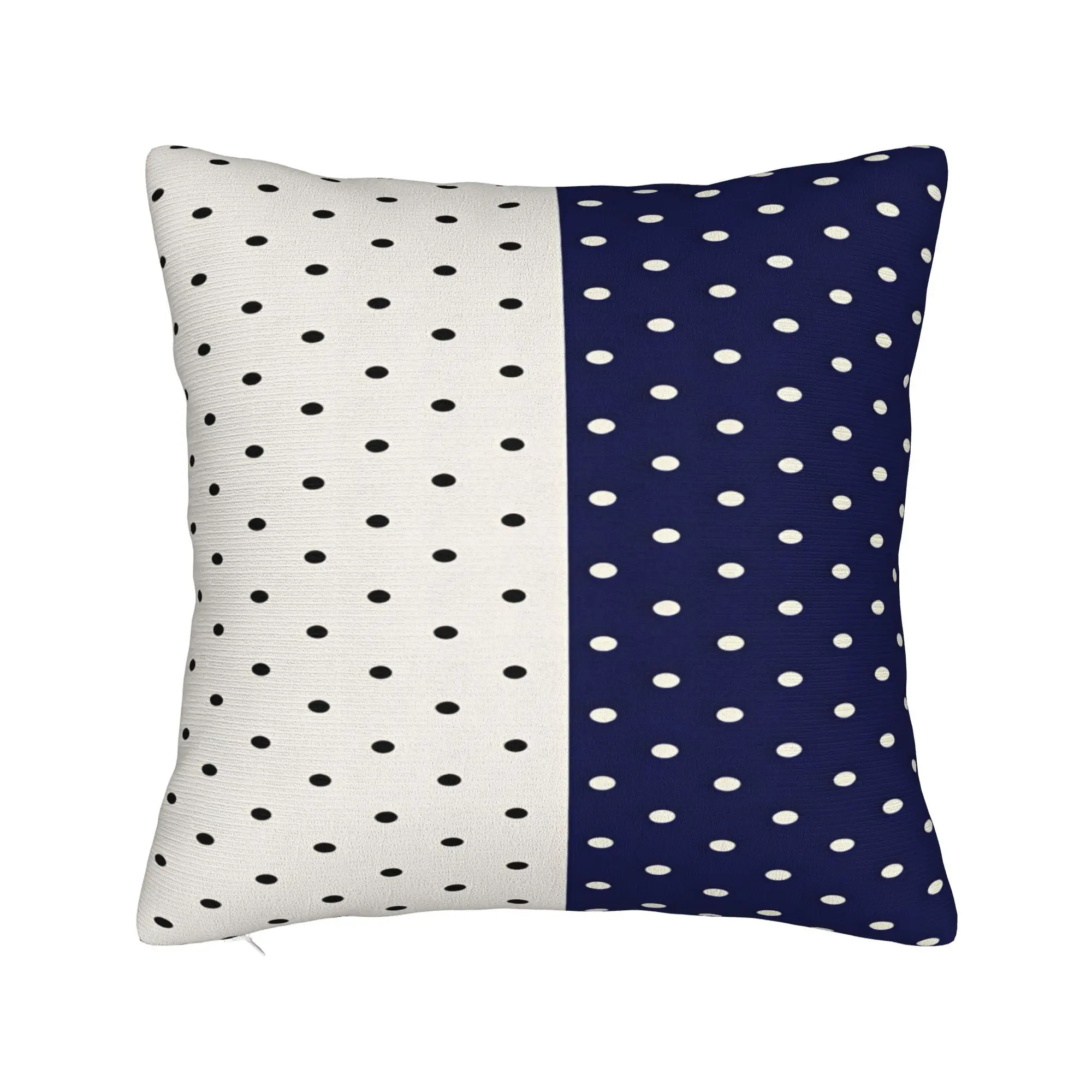 Pillow Cover Navy White Polka Dot Split  Cute Funny Pillow Case For Sofa Home Decoration Pillowcases