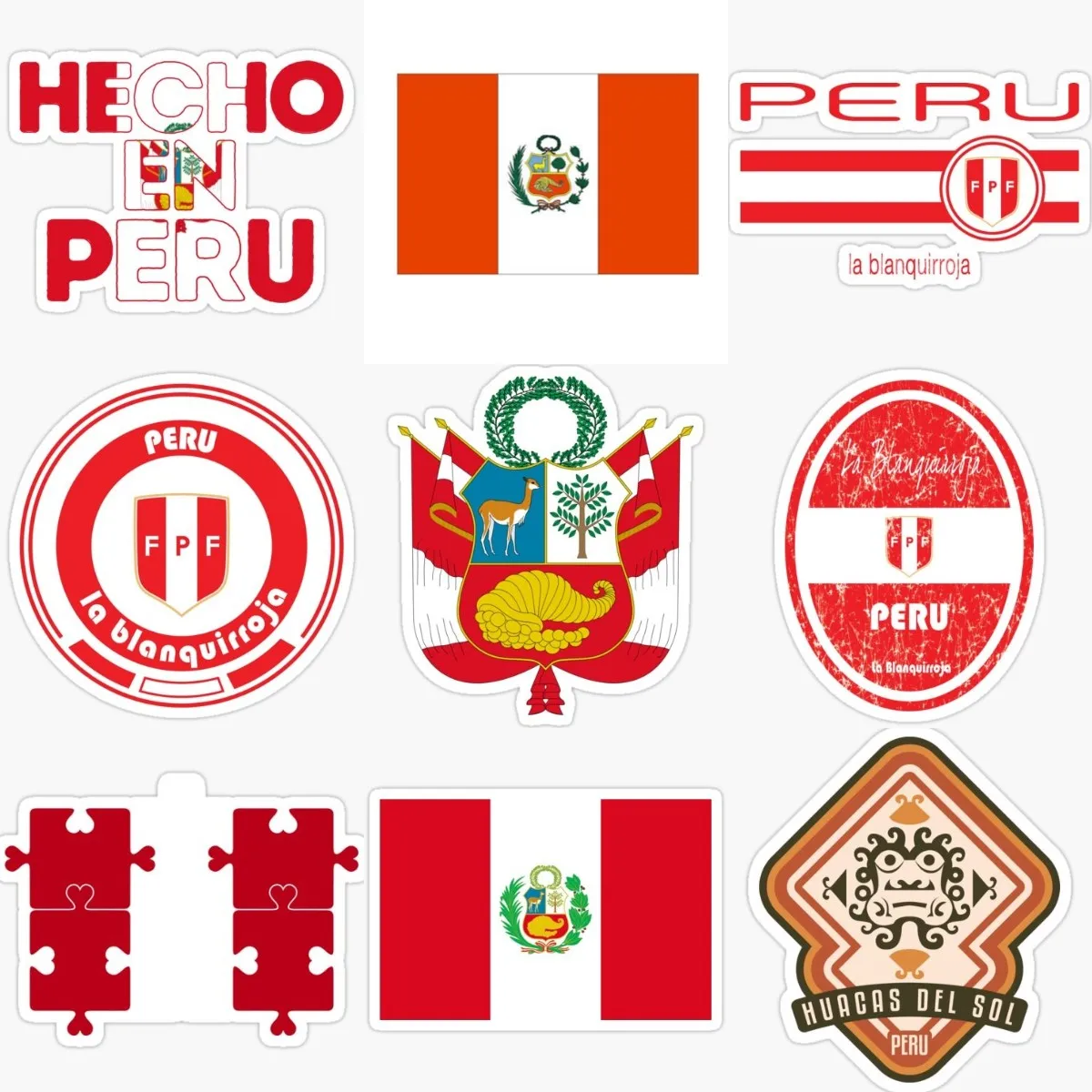 

Creative PE Peru Flag National Emblem Sticker for Truck Laptop Bicycle Helmet Fridge Table Motorcycle Off-road Decal Accessories