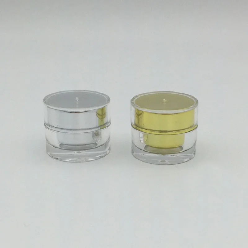 

5g gold silver acrylic jar sample test eye essence cream gel moisturizer art nail skin care cosmetic packing