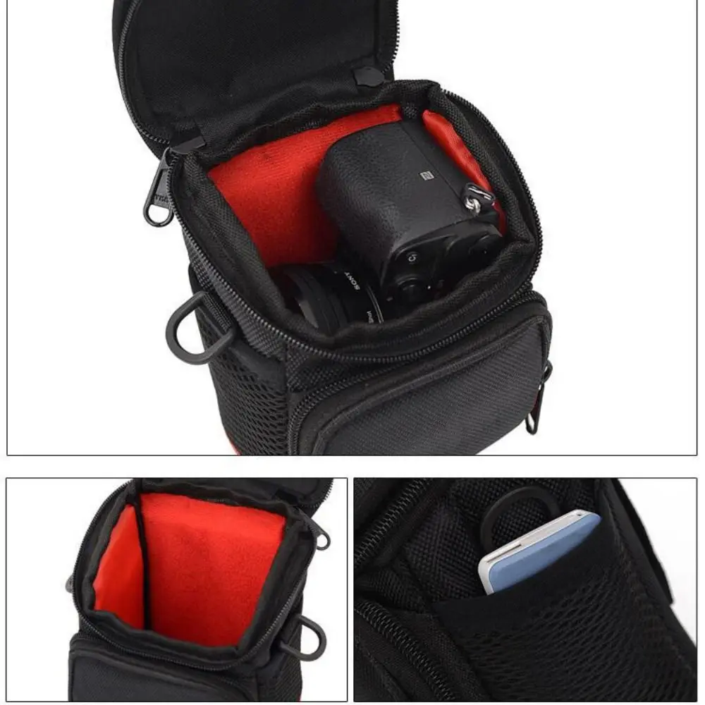 

Waterproof SLR Camera Bag Nylon Anti Spoilage Digital Shoulder Bag Mini Black Photographer Backpack Micro Camera