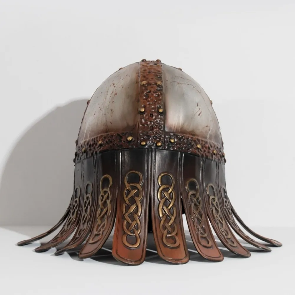 Vintage Viking Horn Hat Helmet Head Ornament Realistic Medieval Warrior Knight Hat Dress Up Renaissance Decorative Mask Headgear - view 2
