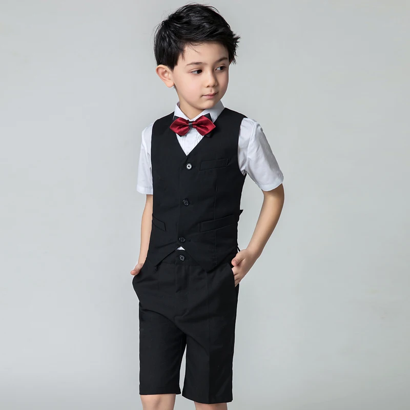 

3 Pieces Formal Boy's Suit High Quality Vest Shirts Overalls Boy Child Costume for Children 2 to 14 Years Gentleman Fashion