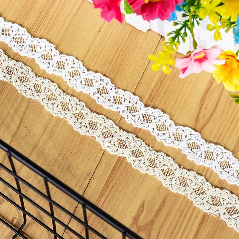 Embroidered Flower Mesh Lace Ribbon, Off White Fabric Trims Sewing, Wedding Party Dress, DIY Headwear, Hair Bows Accessories