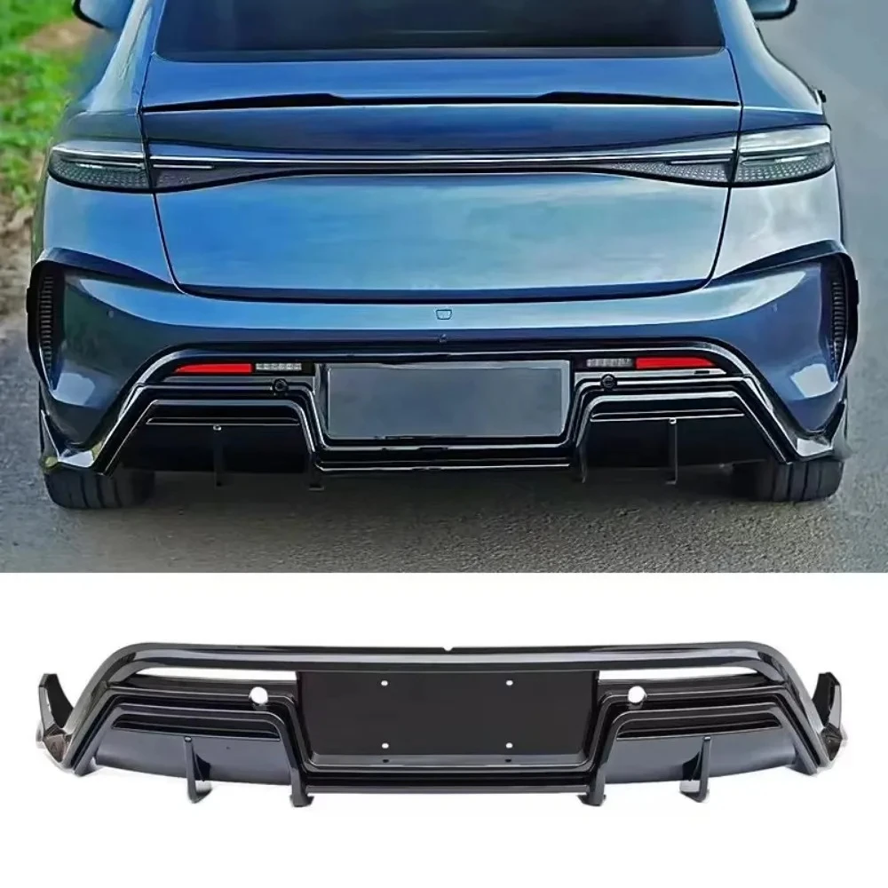For EV 22-25 modified Gloss black Front lip Rear lip Side skirt Tail Wing spoiler Surround Car AccessoriesBody Kit 4