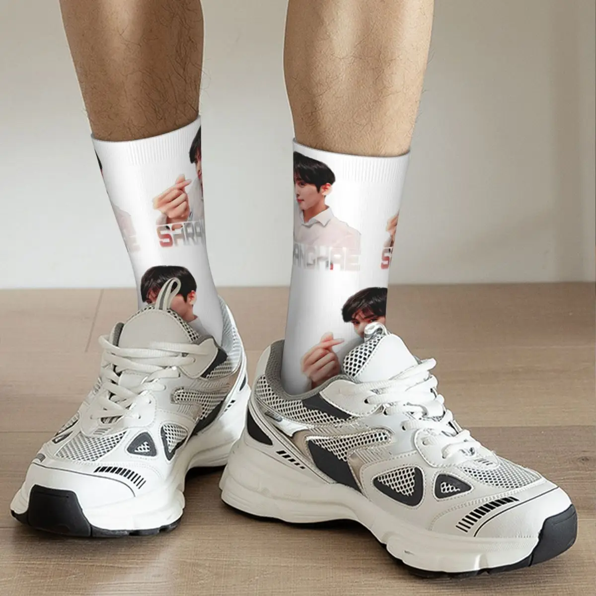 Cha Eun Woo Hearts Kpop Fans Middle Socks for Women Men Merchandise Spring Autumn Winter k-pop idol Cute Long Socks Breathable