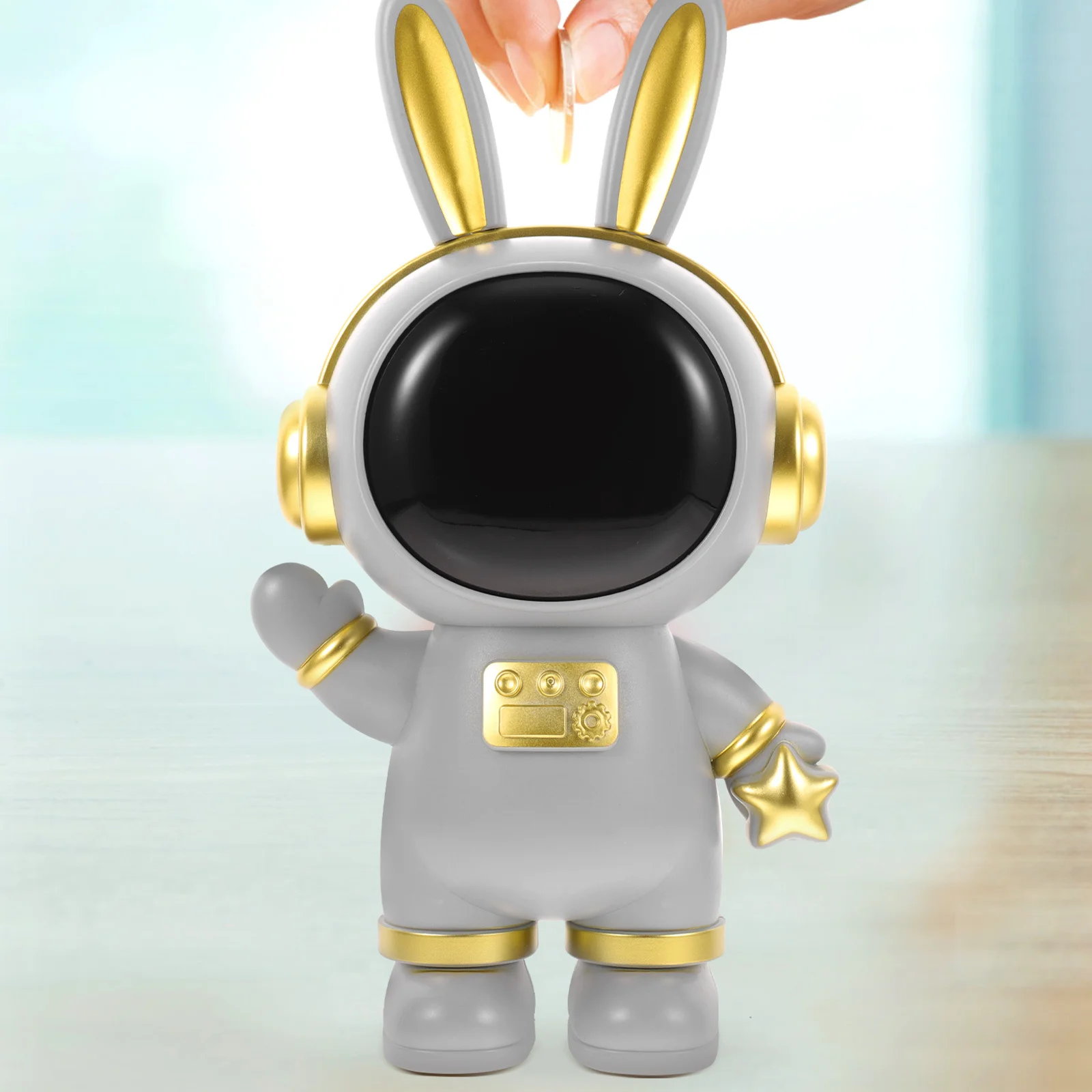 Urocza skarbonka królik, wytrzymała skarbonka w kształcie kreskówki, pojemnik na pieniądze dla dzieci, dekoracja domu, skarbonka królik, dekoracja króliczek, ozdobna skarbonka na pieniądze.