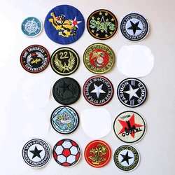 Fashion Round Patch Football Stars Compass Icon Embroidered Applique Patches For kawaii clothes DIY Iron on Badges on a Backpack